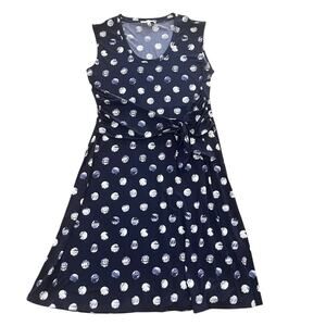 CHAUS Womens Batik Shibori Evening Navy Sleeveless Dress Size Large New Casual